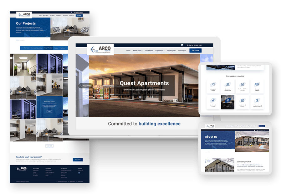 Nanoclubit created the website for construction company ARCO to present their services